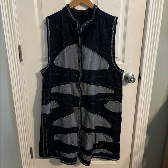 Long Denim Vest - Picture 1 of 4